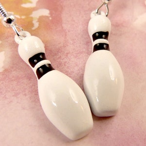 Bowling Pin Earrings, Hypoallergenic, Gift for Bowlers, Sports, Hobby, Bowling Night Fashion, Stocking Stuffer, Whimsical, Fun, Cute