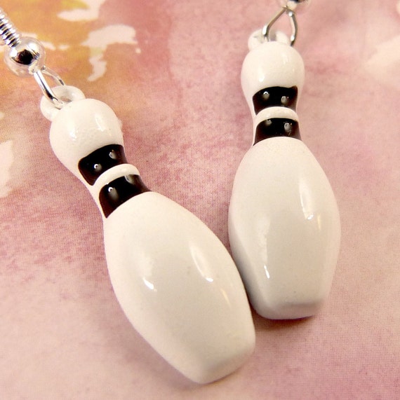 Bowling Pin Earrings Hypoallergenic Gift for Bowlers Sports Hobby Bowling Night Fashion Stocking Stuffer Whimsical Fun Cute Etsy