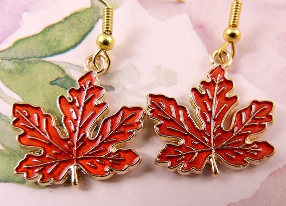 Canadian maple leaf earrings best sale