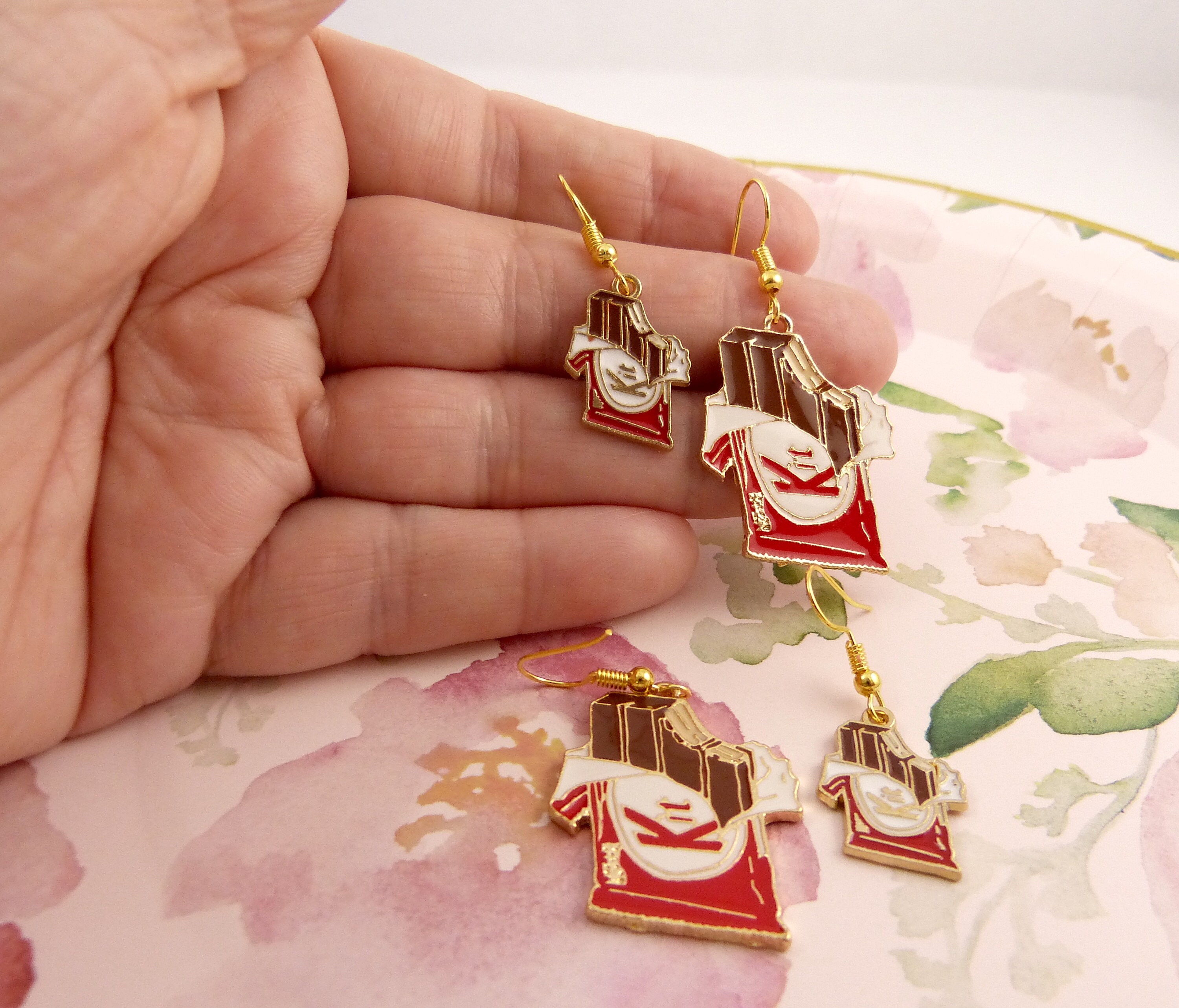 Chocolate Bar Earrings Large & Small Choice Hypoallergenic Etsy