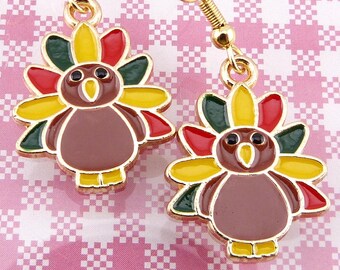 Stainless Steel Thanksgiving Turkey Dangle Earrings – Cute Chicken Earrings For Women, Holiday Jewelry Gift - View #9
