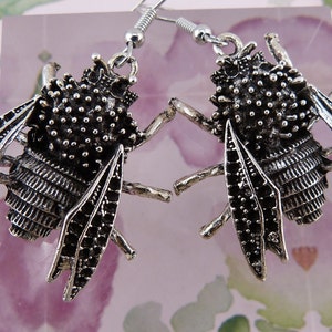 Horsefly Earrings, Big Big BIG Fly! Hypoallergenic, Fairly Heavy, Weird Wonderful Insects, Bugs, Whimsical, Scary, Halloween Cuteness