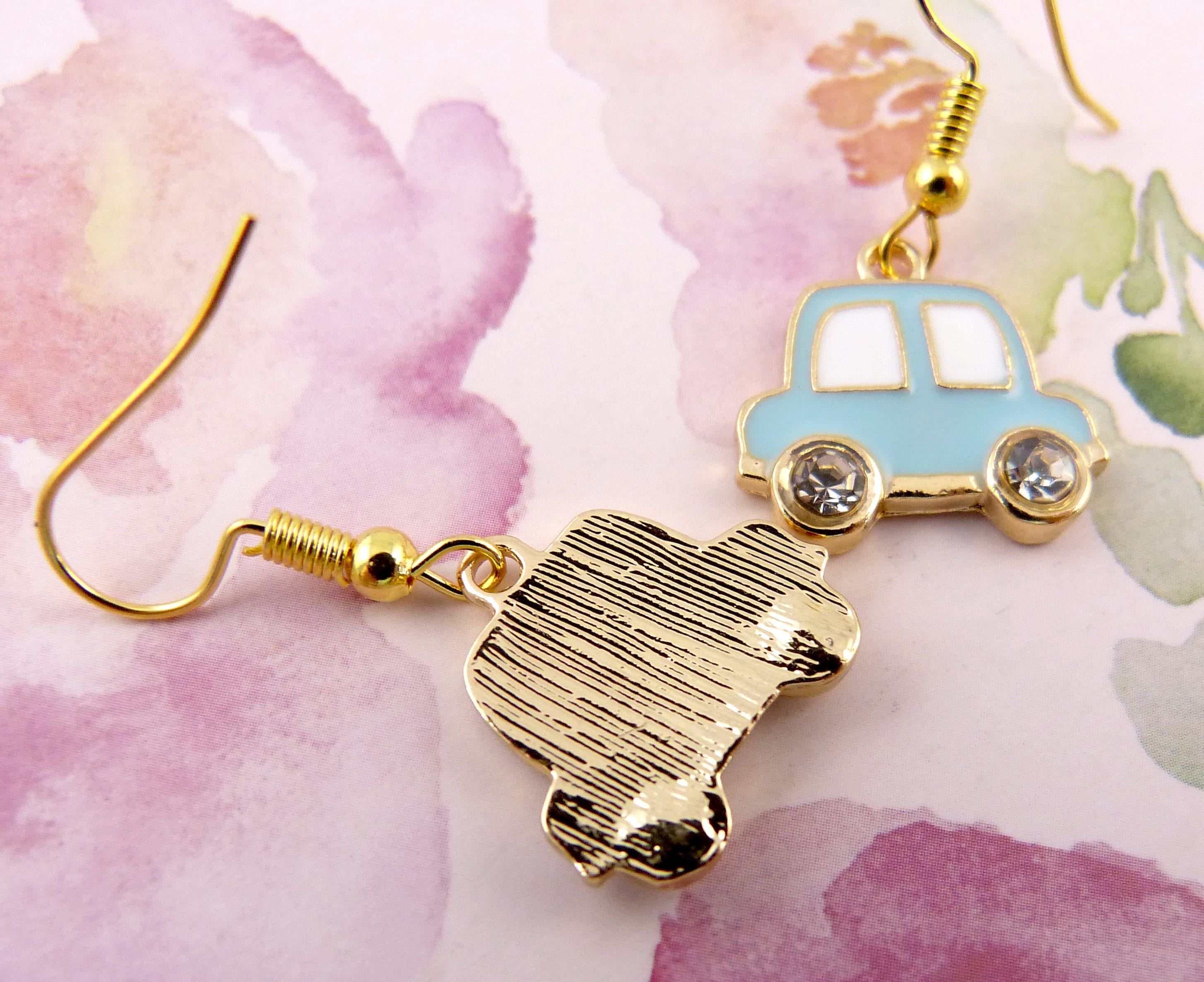 Baby Blue Car Earrings Seriously Cute Automobile Earrings for Etsy