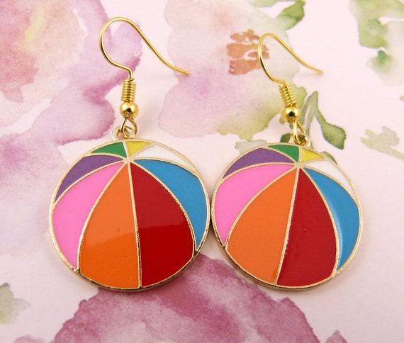 Beach ball earrings deals