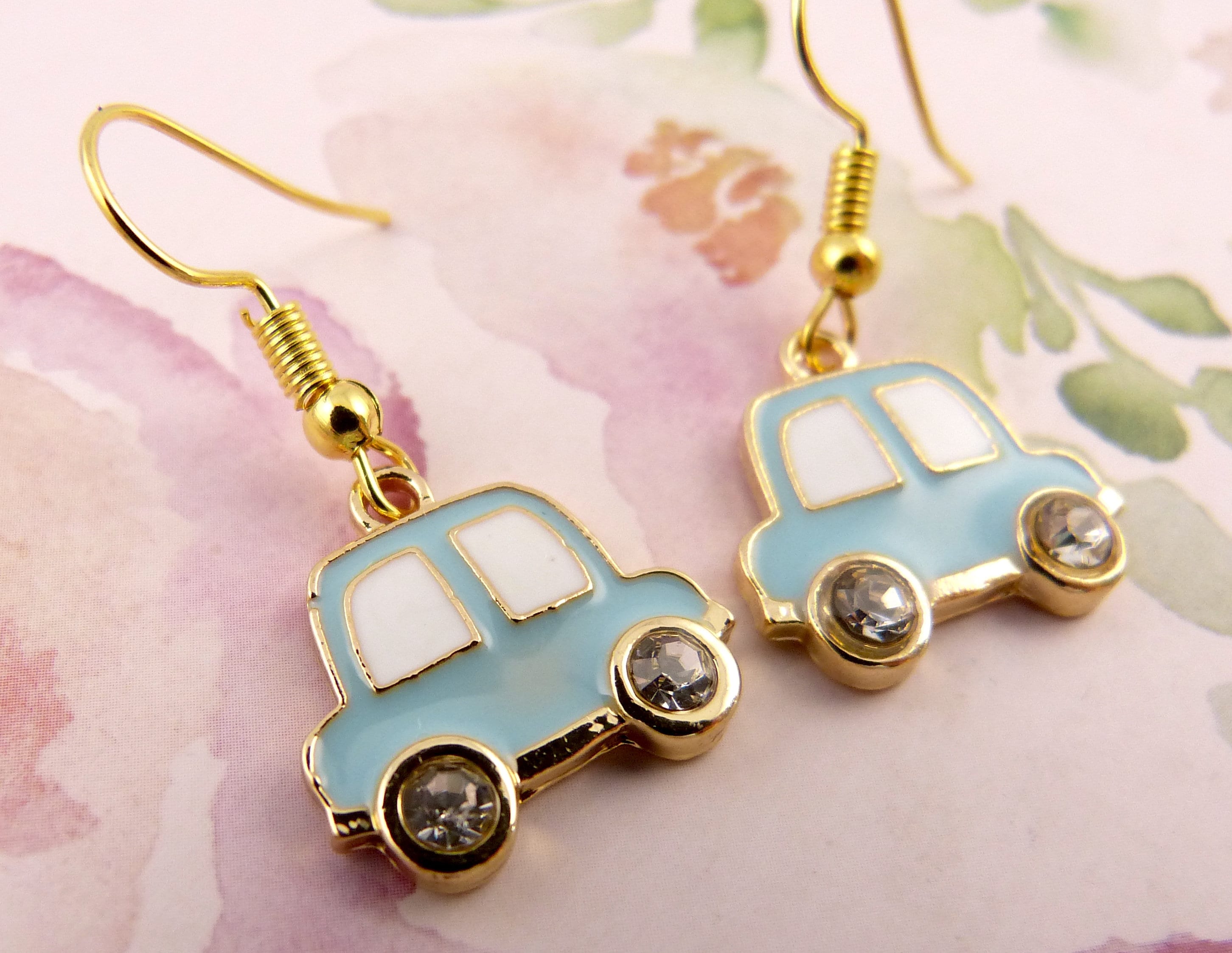 Baby Blue Car Earrings Seriously Cute Automobile Earrings for Etsy