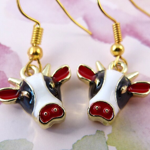 Red clearance bull earrings