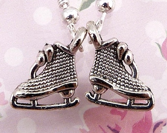 Tiny Figure Skating Earrings, Adorably Vintage Styling, Hypoallergenic, Lightweight, CUTE!