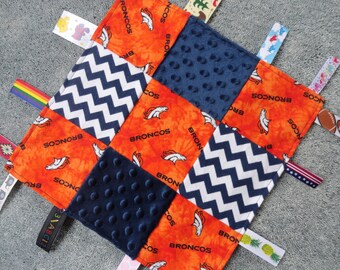Burp cloth /& Fleece Blanket set Denver Broncos Newborn Infant Toddlers Nursery