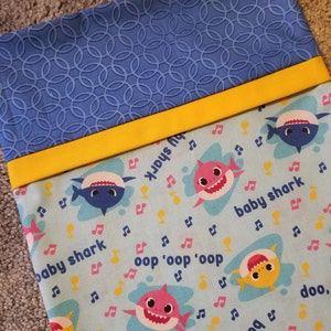 Baby Shark Pillowcase/Baby Shark Gift/Baby Shark Bedding/Baby Shark Gift Bag/Shark Pillowcase/Baby Shark/Shark/Blue Bedding/Baby Shark Song