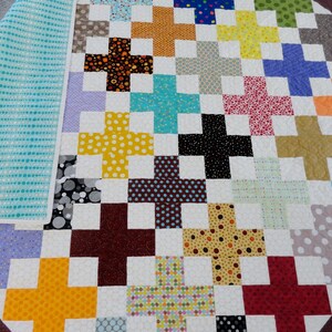 Polka Dot Lap Quilt, Quilted Throw, Lap Quilt, X&#39;s Desgin Quilt, Blue Polka Dot Quilt,67&quot; x 67&quot; Lap Quilt,Picnic Quilt, Car Quilt, X&#39;s Quilt