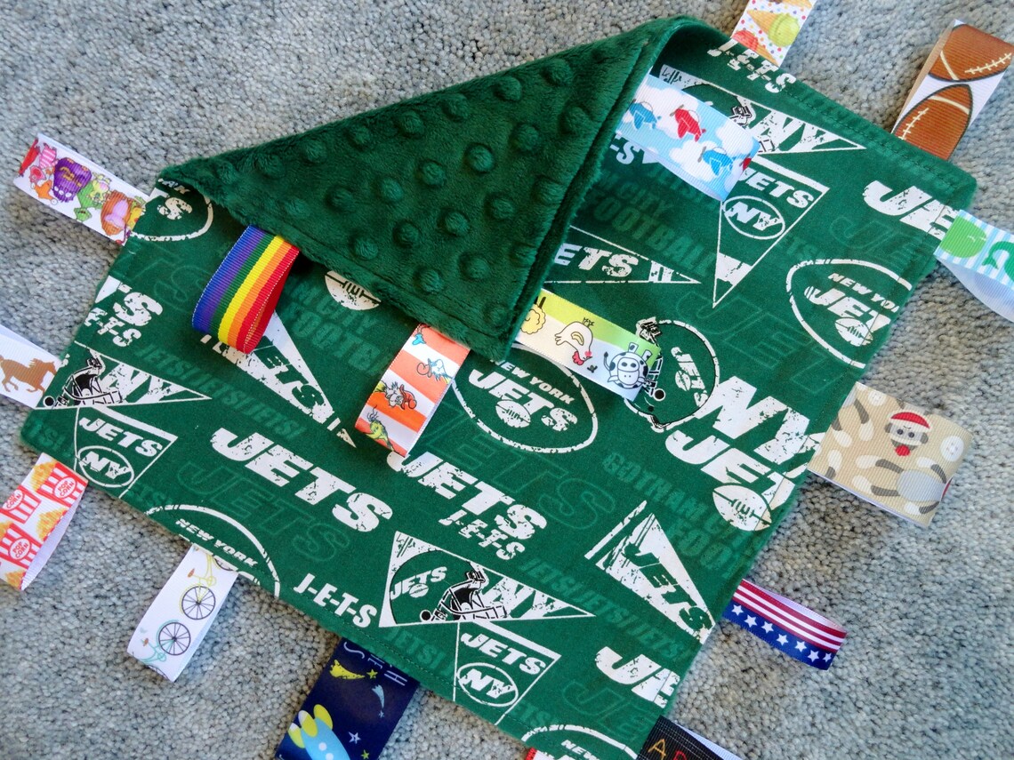 New York Jets Baby Lovey/Blanket Sensory Blanket Green Minky Etsy