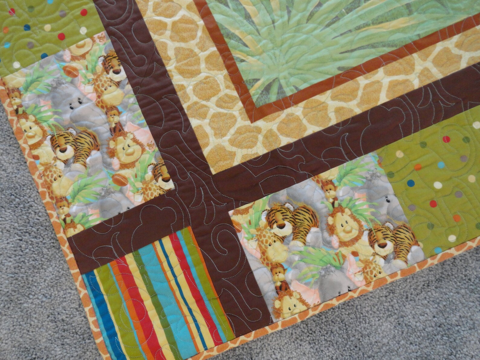 Jungle Babies Quilt/jungle Nursery/jungle Quilt/jungle Etsy