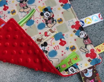Minnie Mouse Sensory Lovey, Minnie Mouse Sensory Baby Blanket, Mickey Mouse Sensory Lovey, Minnie Mouse Baby Shower, Sensory Lovey/Blanket