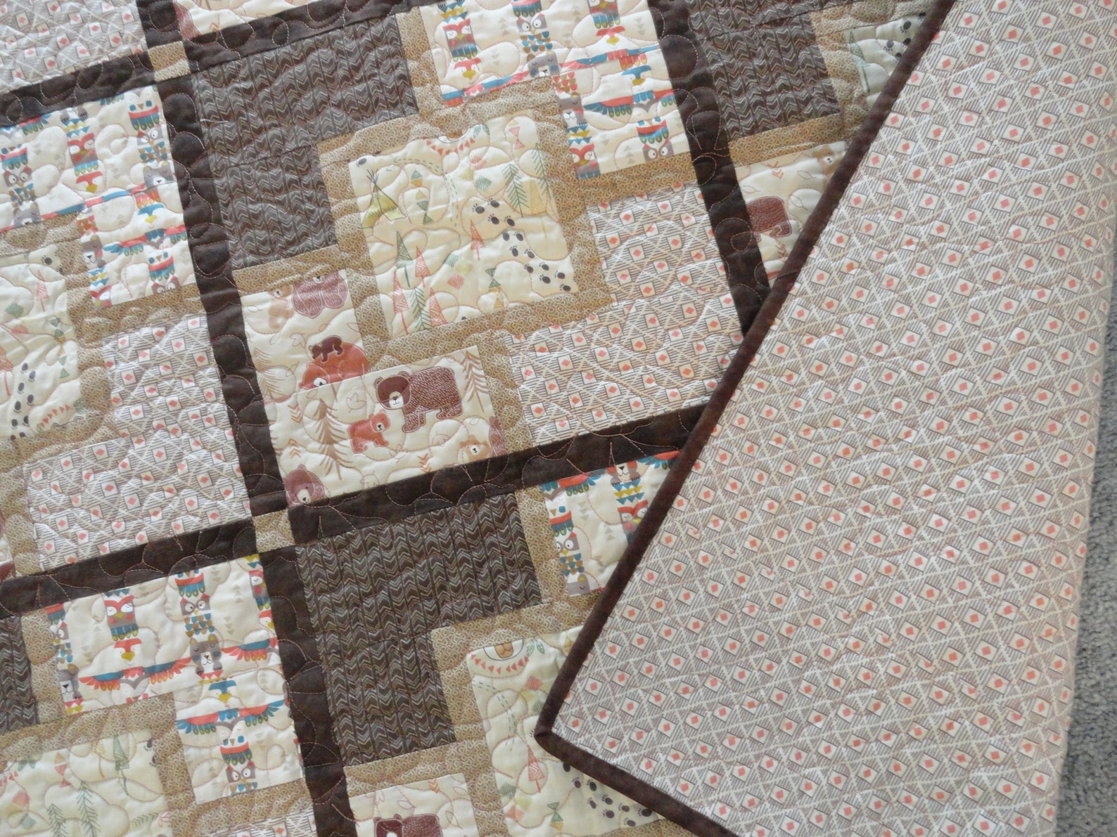 Bear Quilt/baby Bear Quilt/big Bear Little Bear Fabric Etsy