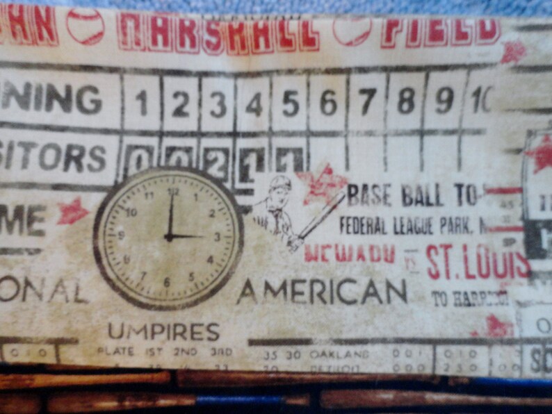 Baseball Pillowcase/Baseball Bedding/Baseball Gift Bag/Vintage Baseball/Baseball Bats/Scoreboard/Innings/Baseball Scoreboard/Wooden Bats/Ump image 7