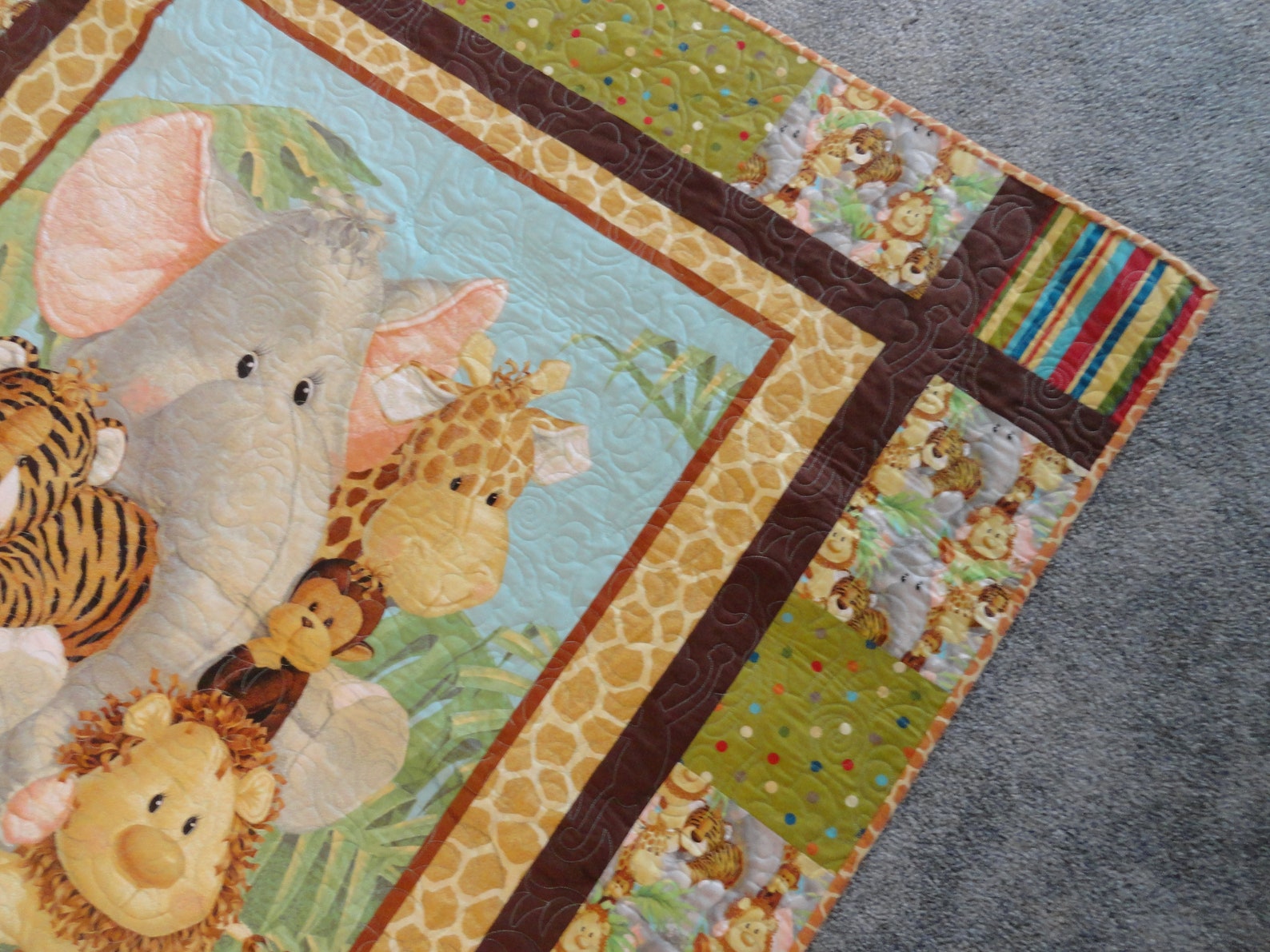 Jungle Babies Quilt/jungle Nursery/jungle Quilt/jungle Etsy