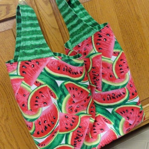 Reusable Grocery Bag, Market Tote Bag, Ecofriendly Bag, Farmers Market Bag,Grocery Shopping Bag, Washable Tote,Watermelon Tote Bag,Melon Bag