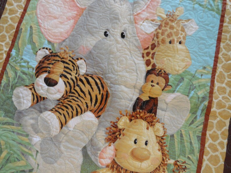 Jungle Babies Quilt/jungle Nursery/jungle Quilt/jungle Etsy