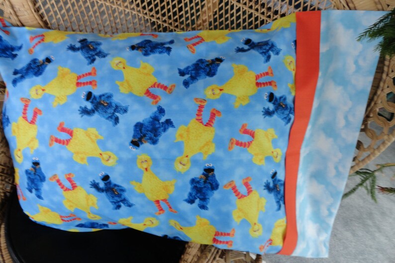 Sesame Street Pillowcase Sham Big Bird And Cookie Monster Etsy