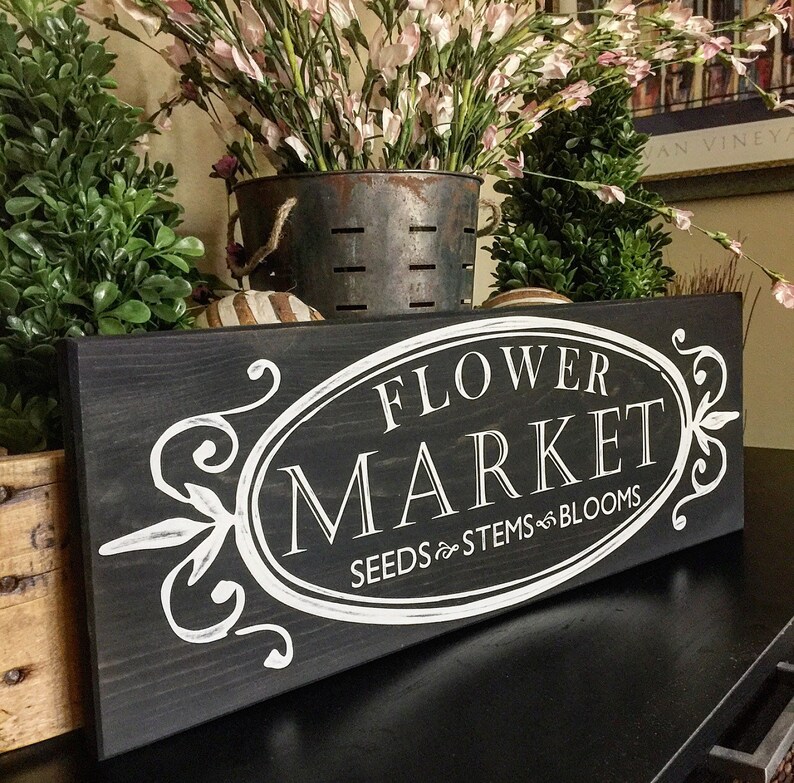 Rustic Chalkboard style Flower Market sign French Country Etsy