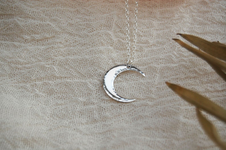 Personalised Crescent Moon Silver Necklace Initial Women's Jewellery Name Pendant Unique Gifts for Her Best Friend, Mum image 6