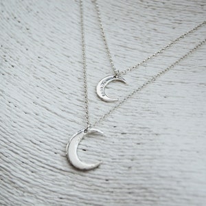 Personalised Crescent Moon Silver Necklace Initial Women's Jewellery Name Pendant Unique Gifts for Her Best Friend, Mum image 5