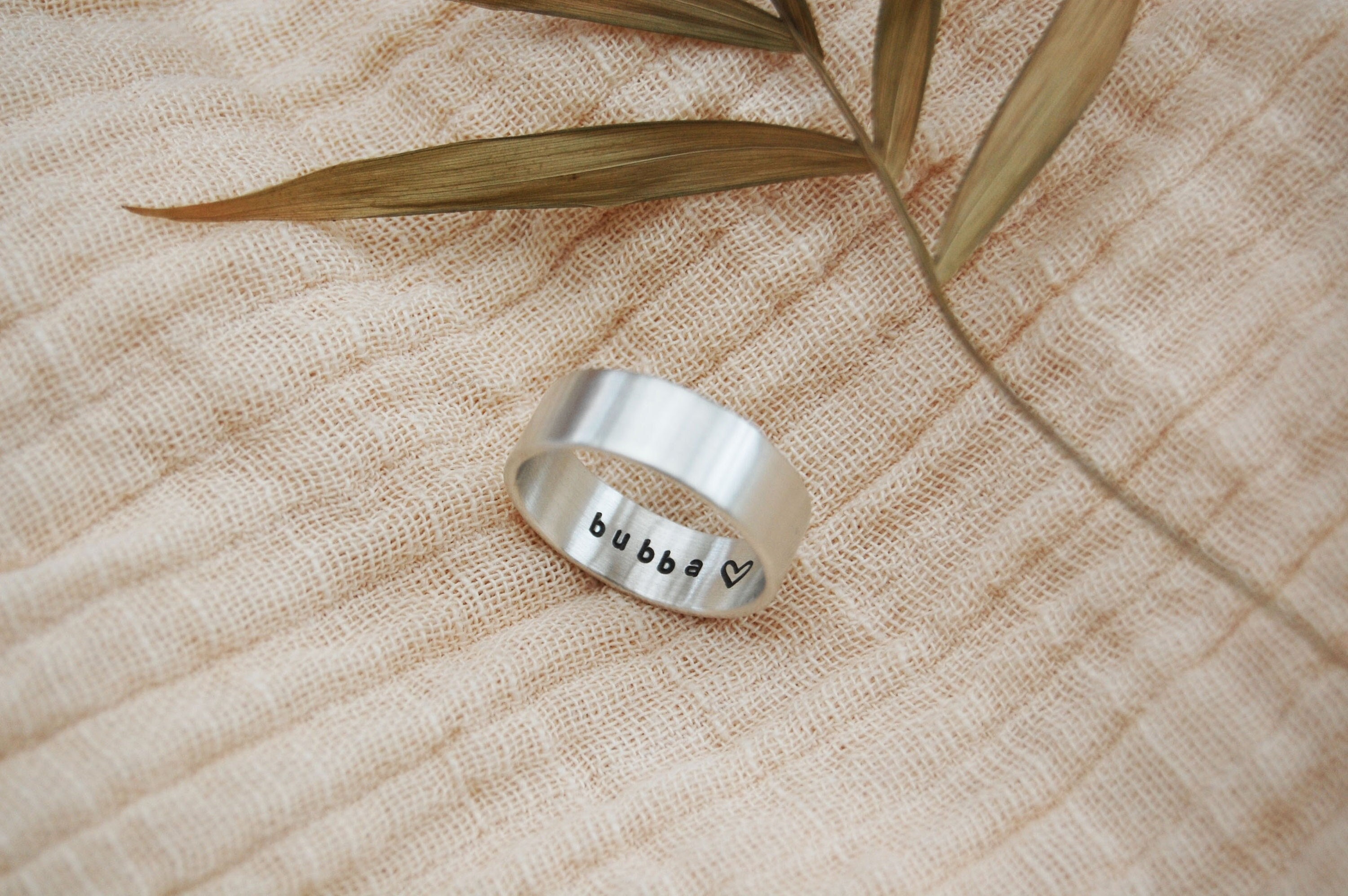 Simple Eternity Personalised Ring - Secret Inside Message - Handmade SilverJewellery - Men's Hammered Band - Valentines Gifts for Him