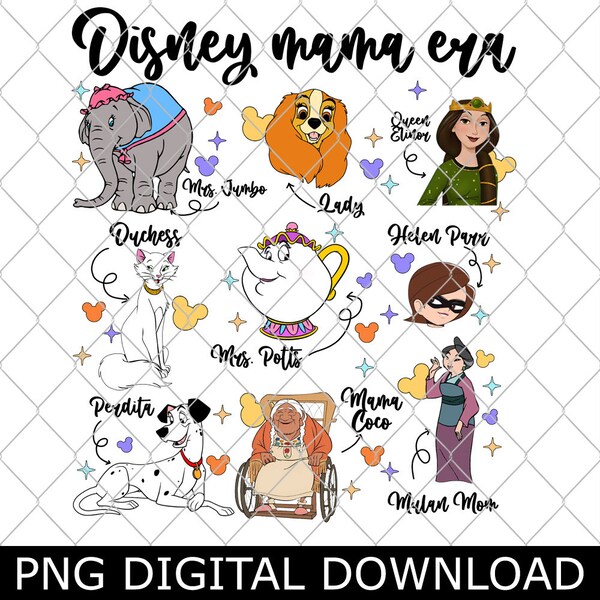 Mom Era Chararcter Jumbo Lady Duchess Funny Mother's Day Png, Retro Mama Era Png, Mom Trip Family Vacation Png
