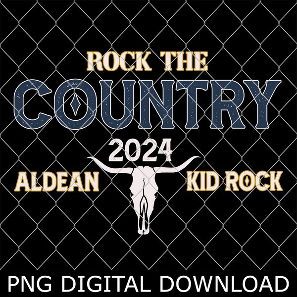 Aldean Country Music Lover Png, Rock The Country 2024 Concert Png Aldean and Kid Concert 2024 Png, Rock Png