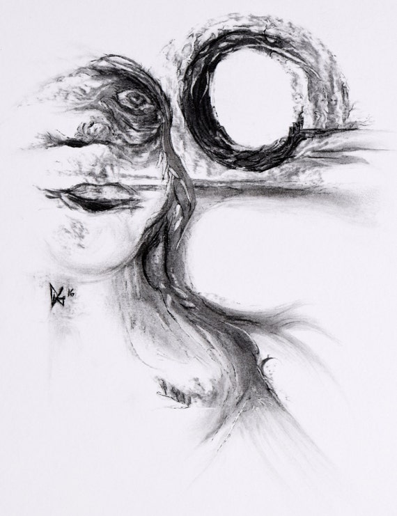 Dessins Au Fusain Abstrait Ii