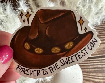 Cowboy Like Me - Evermore Sticker - Eras tour inspired sticker - Swiftie sticker - Country Western Weatherproof Sticker