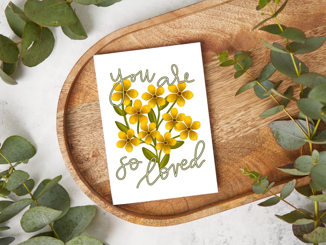 You Are so Loved Card - Blank Inside Card - Floral Illustrated Greeting ...
