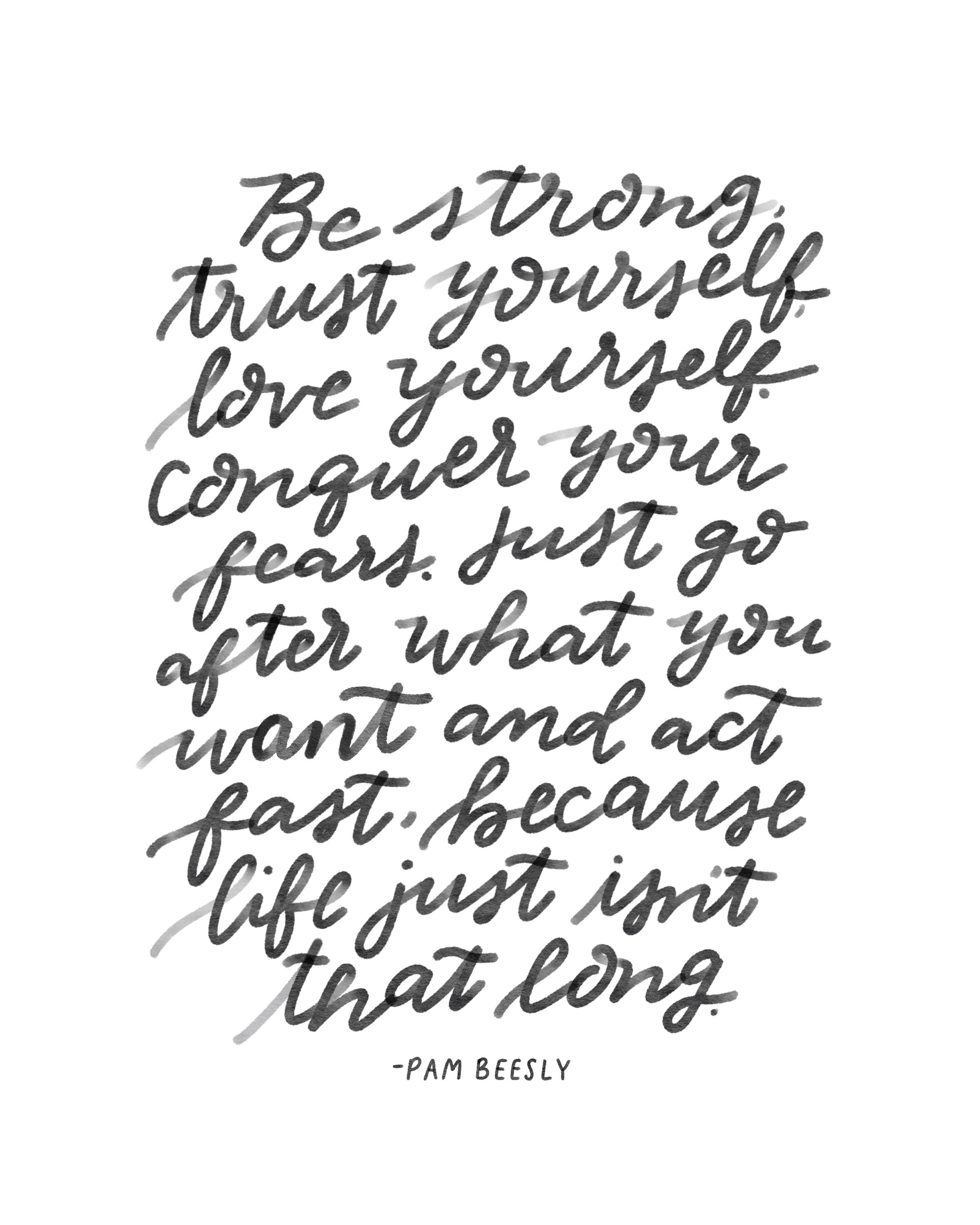 The Office Quote Print Pam Beesly Hand Lettered Quote Art Etsy