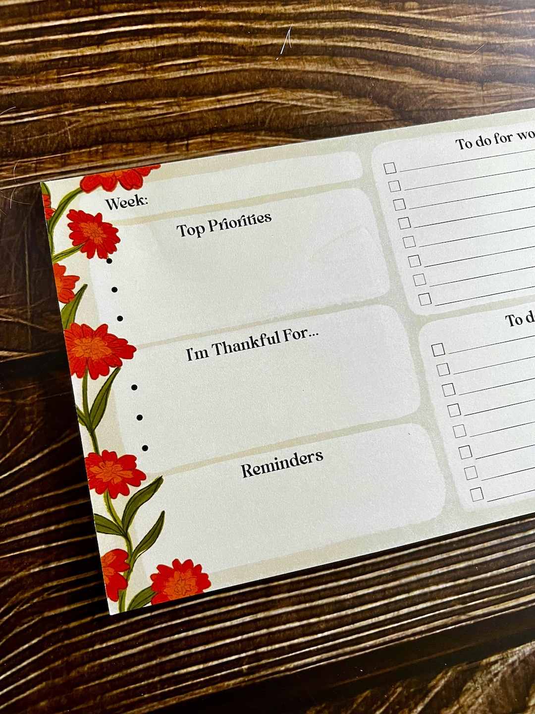 Marigold Floral Desk Pad - Orange Garden Floral To-do List ...