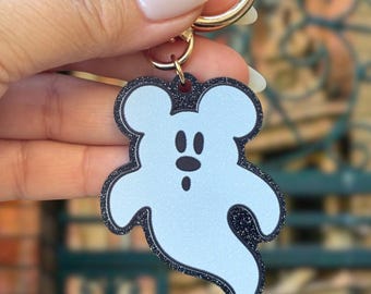 Ghost Mickey Keychain | Disney Bag Charm | Ghost Mickey Charm | Halloween Disney Keychain | Ghost Mickey