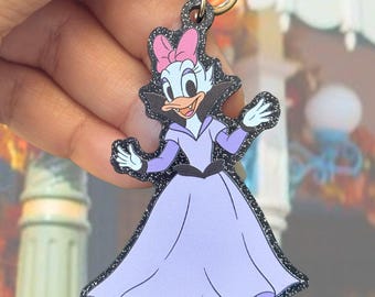 Dracula Daisy Keychain | Disney Bag Charm | Halloween Daisy Charm | Halloween Disney Keychain | Spooky Bag Charm