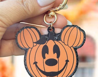 Pumpkin Mickey Keychain | Disney Bag Charm | Spooky Pumpkin Mouse | Halloween Disney Keychain | Spooky Pumpkin Mickey Charm