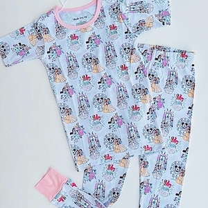 Girls Princess Pajamas | Besties Park Day | Toddler Kids Pajama Set | Kids PJs | Bamboo Pajamas | Ready to Ship