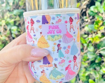 Princess Cup Sleeve | Drink Sleeve | Disney Cup Sleeve | Ice Coffee Drink Sleeve | Hot Drink Sleeve | Drinkware Cozies | Disney Princess Cup