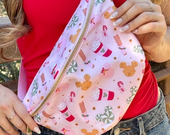 Holiday Treats Large Belt Bag | Disney Fanny Pack | Magical Snacks Bag | Christmas Theme Park Belt Bag