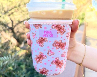 Holiday Gingy Cup Sleeve | Christmas Drink Sleeve | Disney Cup Sleeve | Ice Coffee Drink Sleeve | Hot Drink Sleeve | Coozie