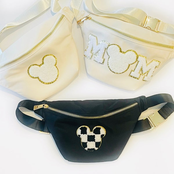 Personalized Fanny Packs | Cutom Fanny Pack | Travel Bag | Mouse Bag | Magical Park Bag | Crossbody Bag | Belt Bag with Patches | Park Bag