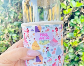 Princess Cup Sleeve | Drink Sleeve | Disney Cup Sleeve | Ice Coffee Drink Sleeve | Hot Drink Sleeve | Drinkware Cozies | Disney Princess Cup