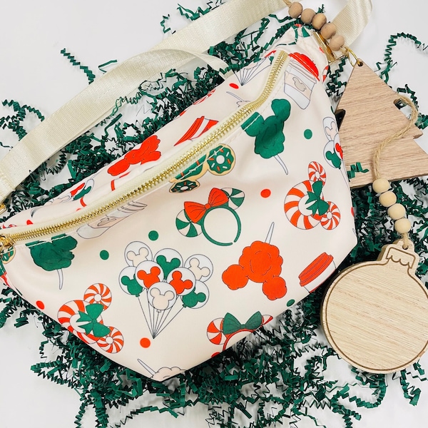 RTS Large Christmas Fanny Pack | Magical Mouse Fanny Pack | Christmas Park Bag | Magical Snacks | Jumbo Fanny Pack