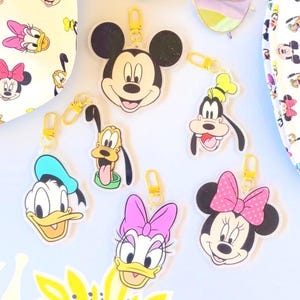 Jumbo Mickey Friends Keychain | Minnie Keychain | Disney Keychain | Disney Bag Charm | Disneyland Keychain | Sensational Six Large Keychain image 1