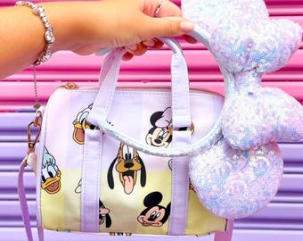 Pastel Pals Mini Duffle Bag | Mini Duffle Bag for the Parks | Disney Duffle Bag | Disney Crossbody | Mickey Minnie Donald Daisy Goofy Pluto