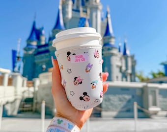 Mickey Minnie Daisy Donald Cup Sleeve | Drink Sleeve | Disney Cup Sleeve | Ice Coffee Drink Sleeve | Hot Drink Sleeve | Drinkware Cozies