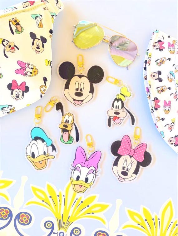 Jumbo Mickey Friends Keychain | Minnie Keychain | Disney Keychain | Disney Bag Charm | Disneyland Keychain | Sensational Six Large Keychain