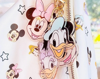 Main Street Stars Acrylic Bag Charm | Disney Keychain | Mickey Minnie Donald Daisy Keychain | Disney Bag Charm | Keychain for Disney Parks