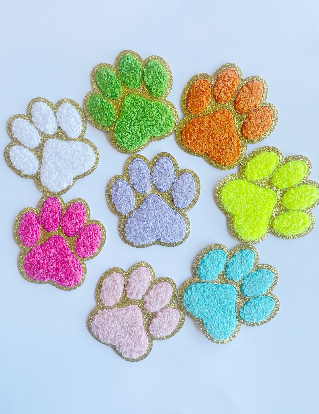 Chenille Dog Paw Patch Self Adhesive Iron on Patch Etsy